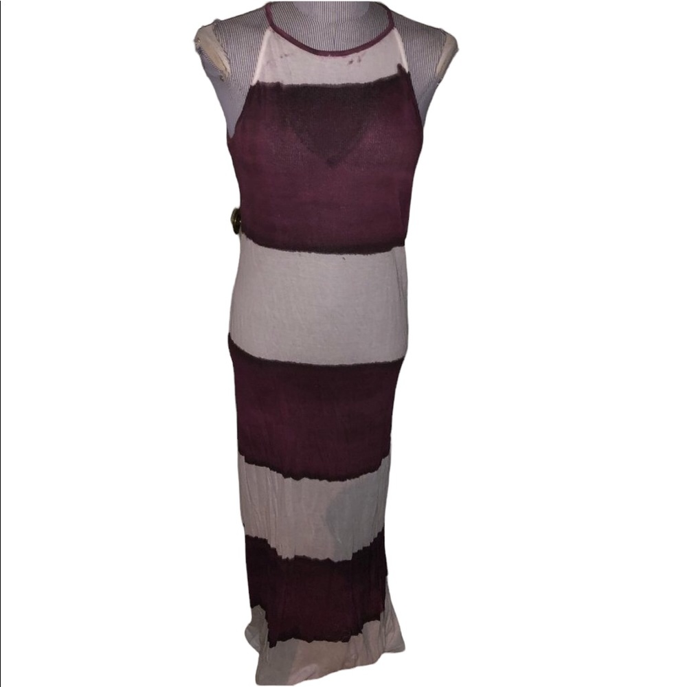 Roberta Roller Rabbit Freymann purple tie dye wide striped jersey knit d…